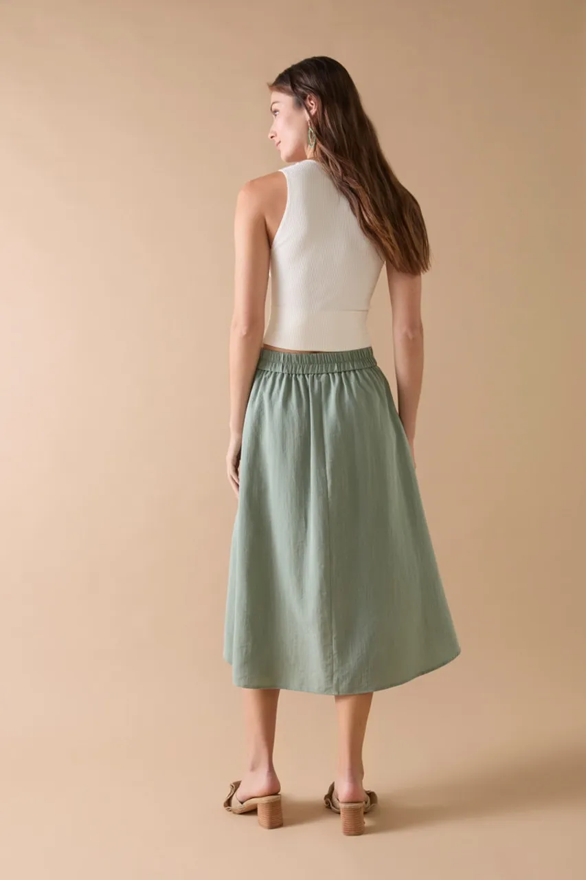 Normina Buttons Midi Skirt