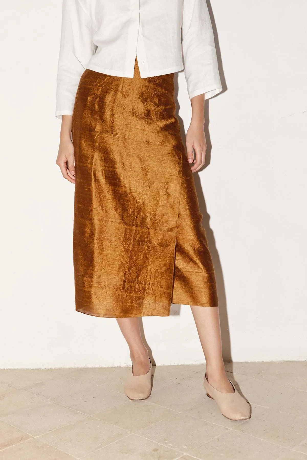 Pareo Dupion Skirt - Caramel