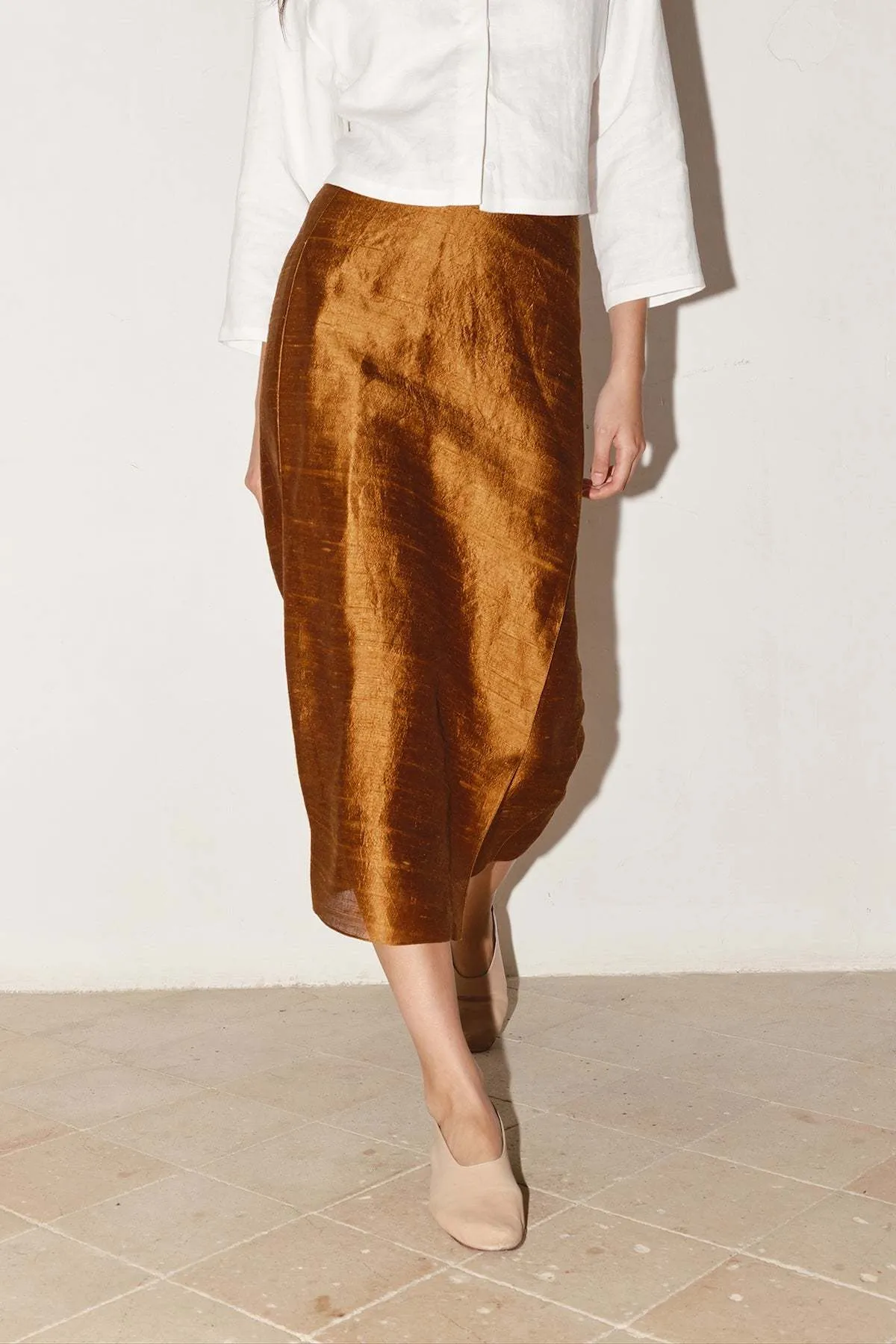 Pareo Dupion Skirt - Caramel