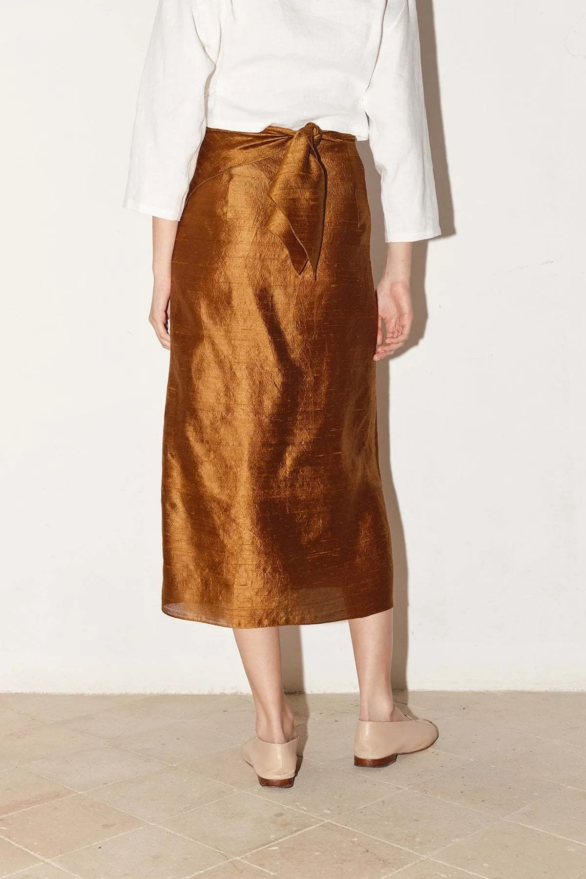 Pareo Dupion Skirt - Caramel