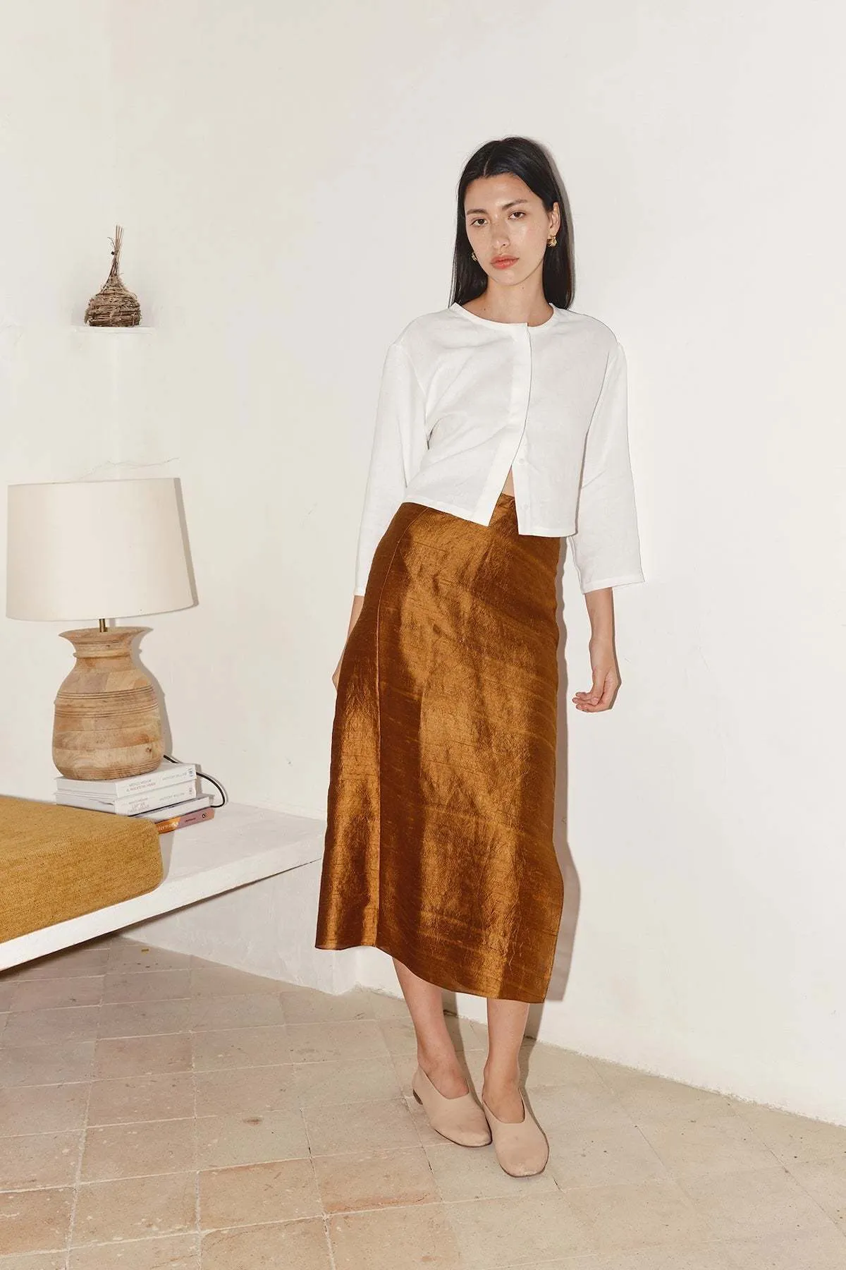 Pareo Dupion Skirt - Caramel