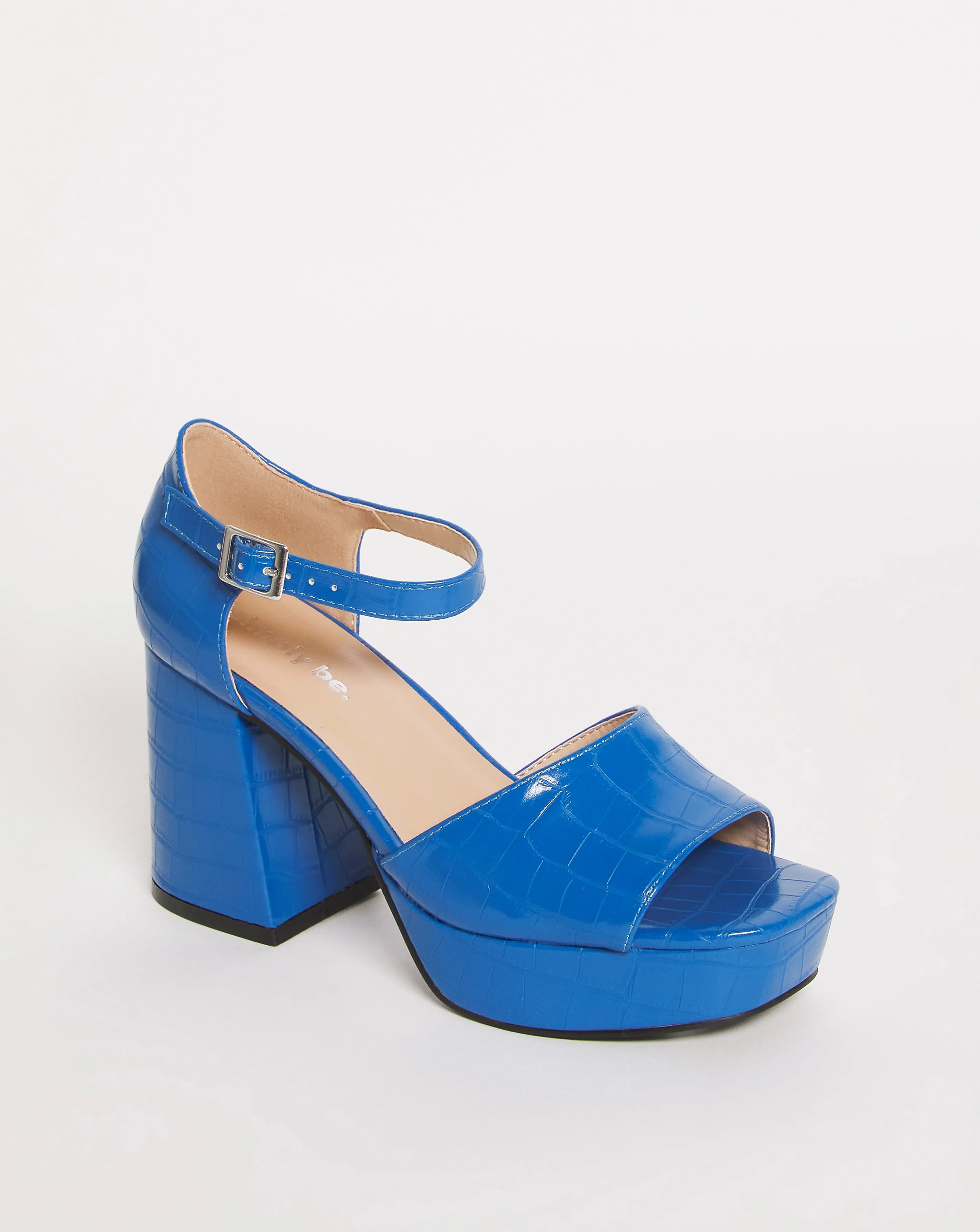 Pavla Classic Platform Heeled Sandals Ex Wide Fit | Simply Be