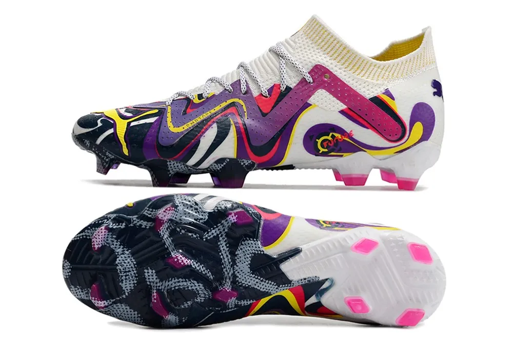 Puma Future Ultimate FG/AG Creativity - White/Team Violet/Fluro Yellow