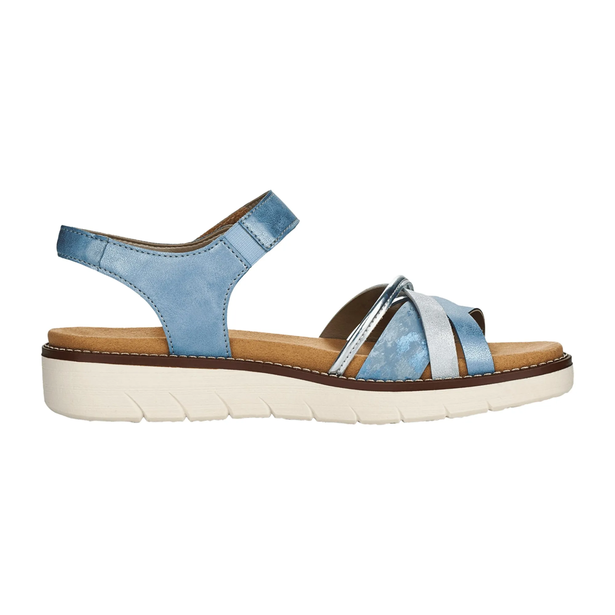 Remonte Women's Blue Sandals with Comfort Straps and Lightweight Sole