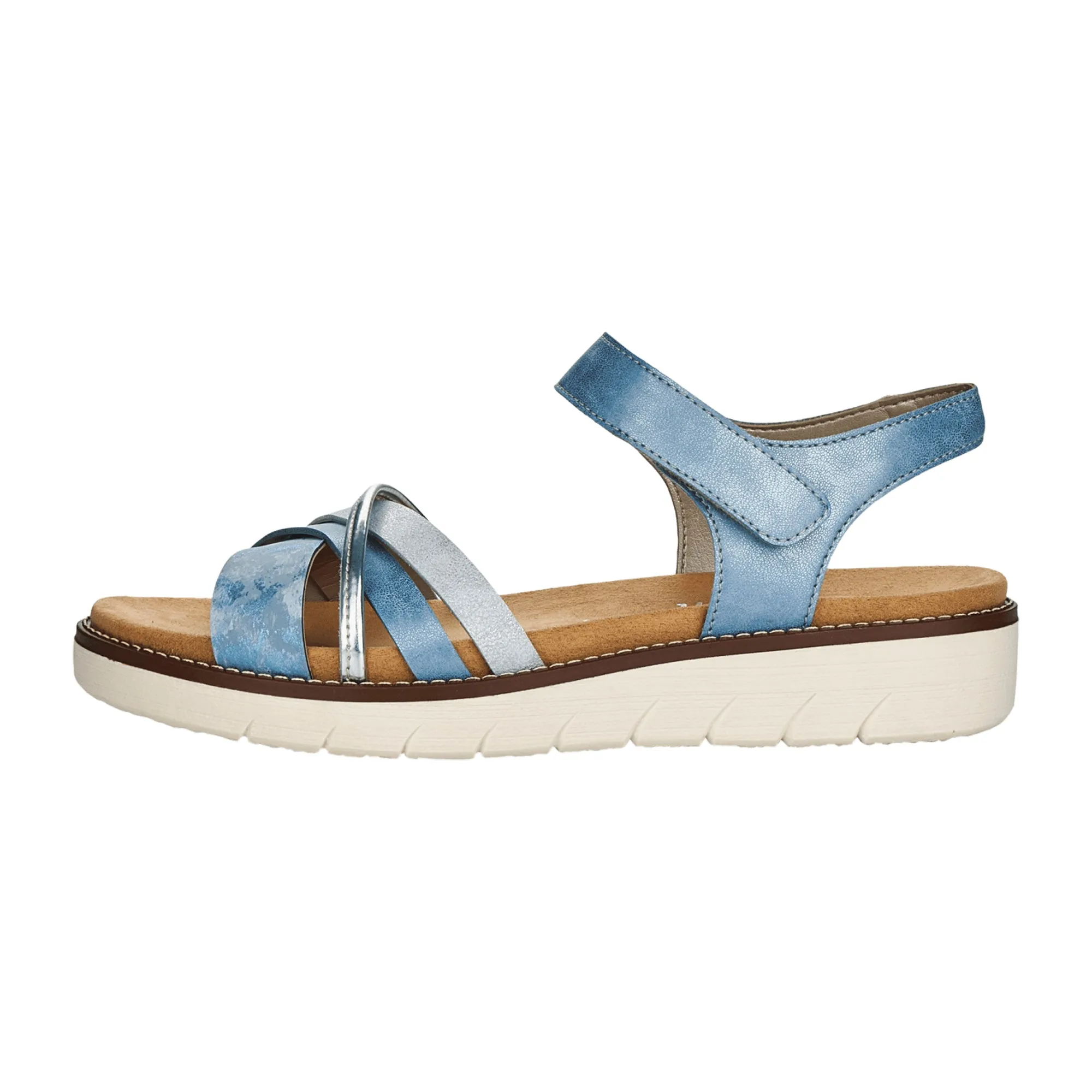 Remonte Women's Blue Sandals with Comfort Straps and Lightweight Sole