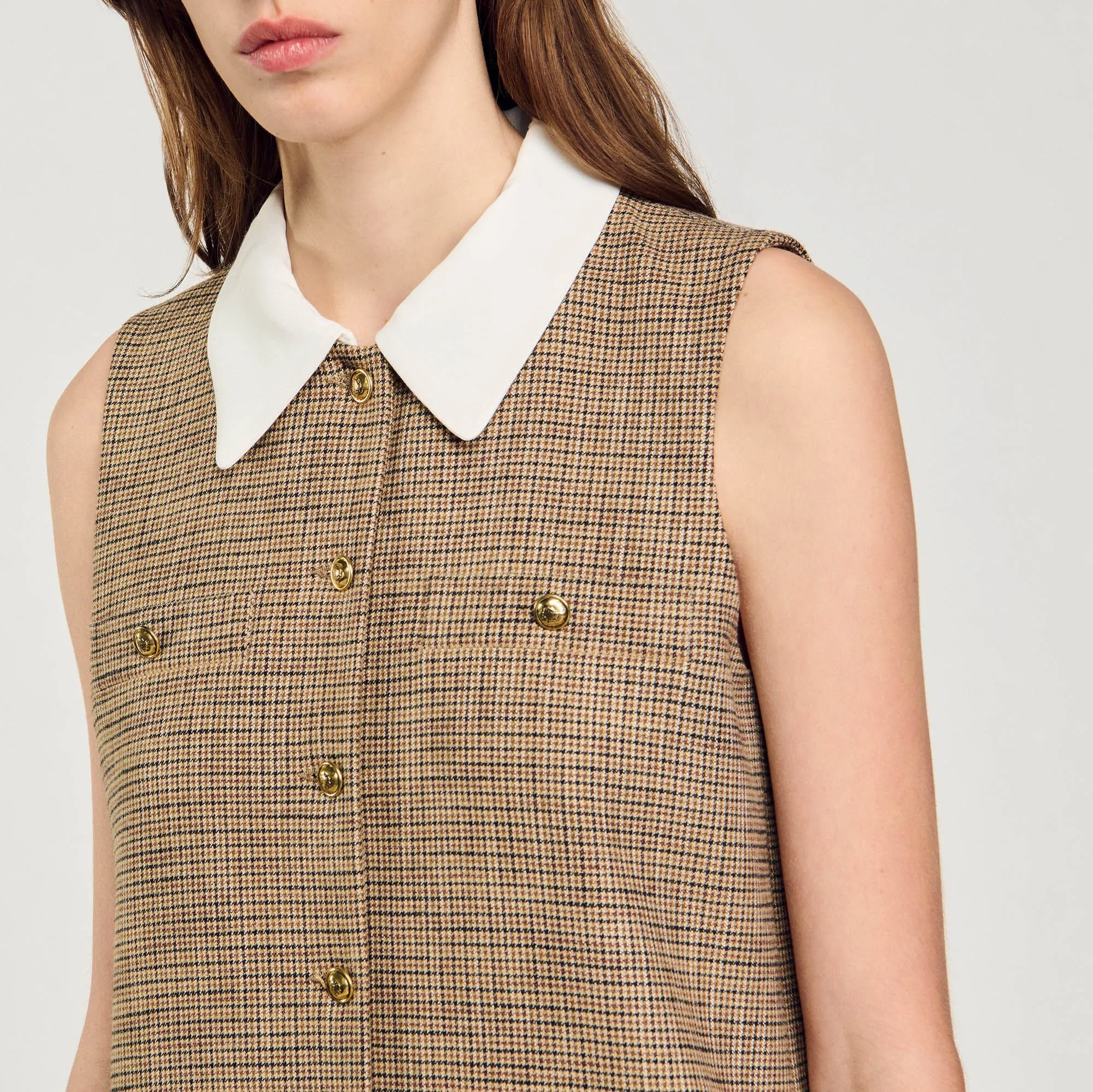 Short micro houndstooth dress