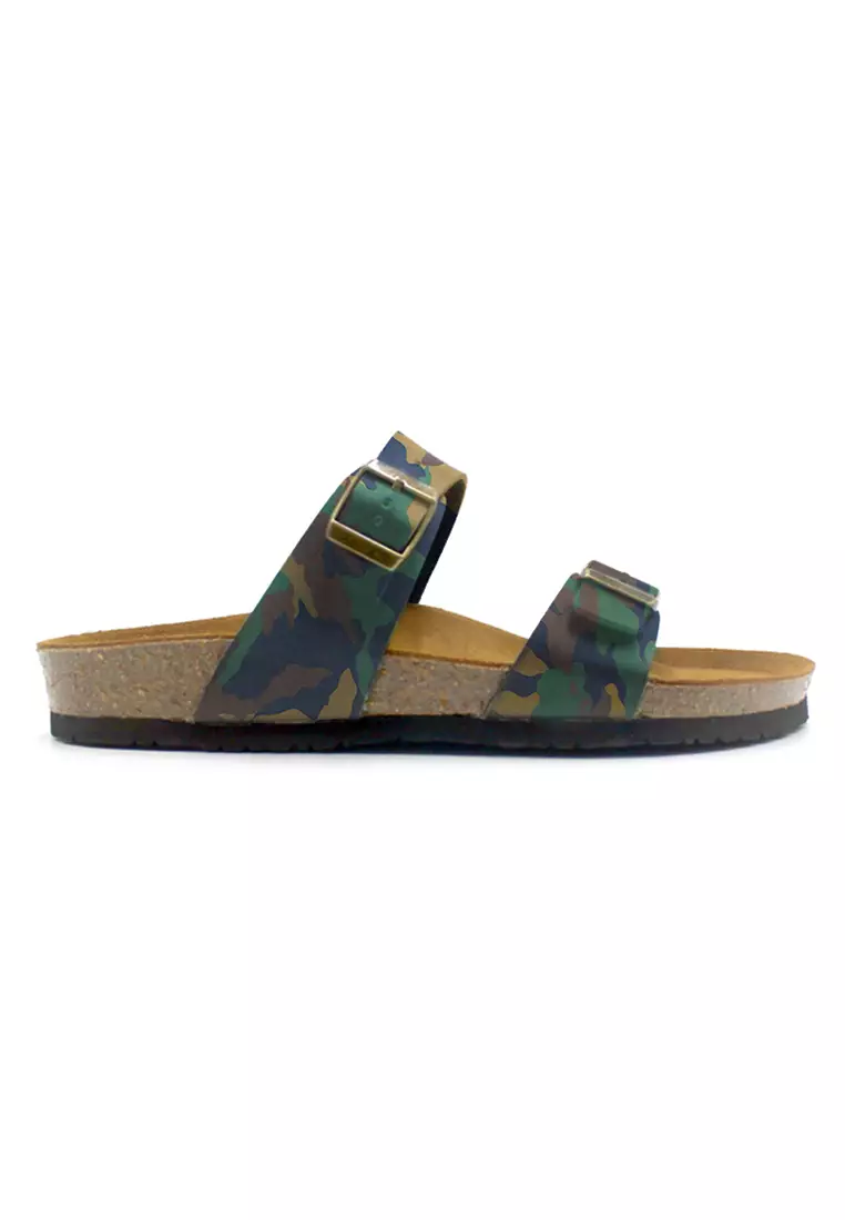 SoleSimple Glasgow - Camouflage Leather Sandals & Flip Flops