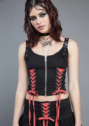 Souls Aflame Lace-Up Tank-