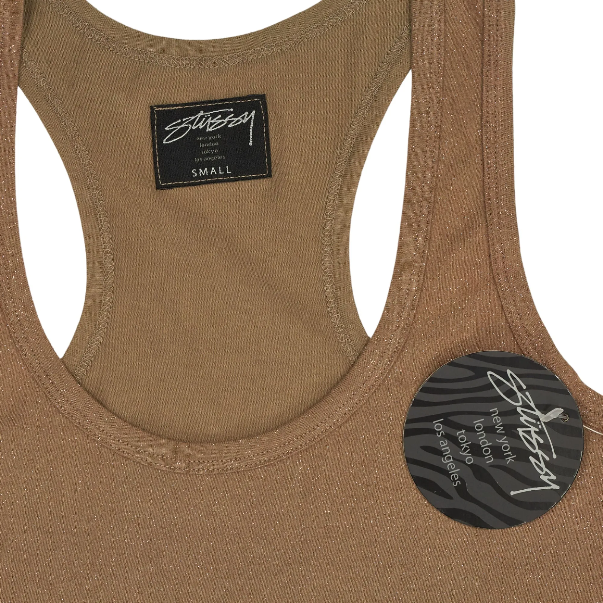 Stussy Brown Sparkly Tank Top