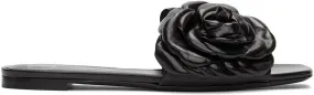 Valentino Garavani Black 03 Rose Edition Atelier Petal Flat Sandals