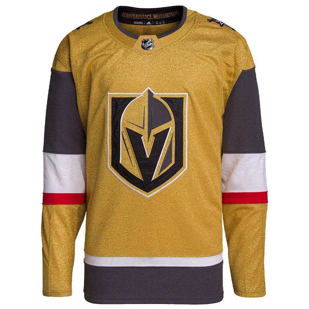 VEGAS GOLDEN KNIGHTS ADIDAS ADIZERO PRIMEGREEN AUTHENTIC GOLD THIRD JERSEY