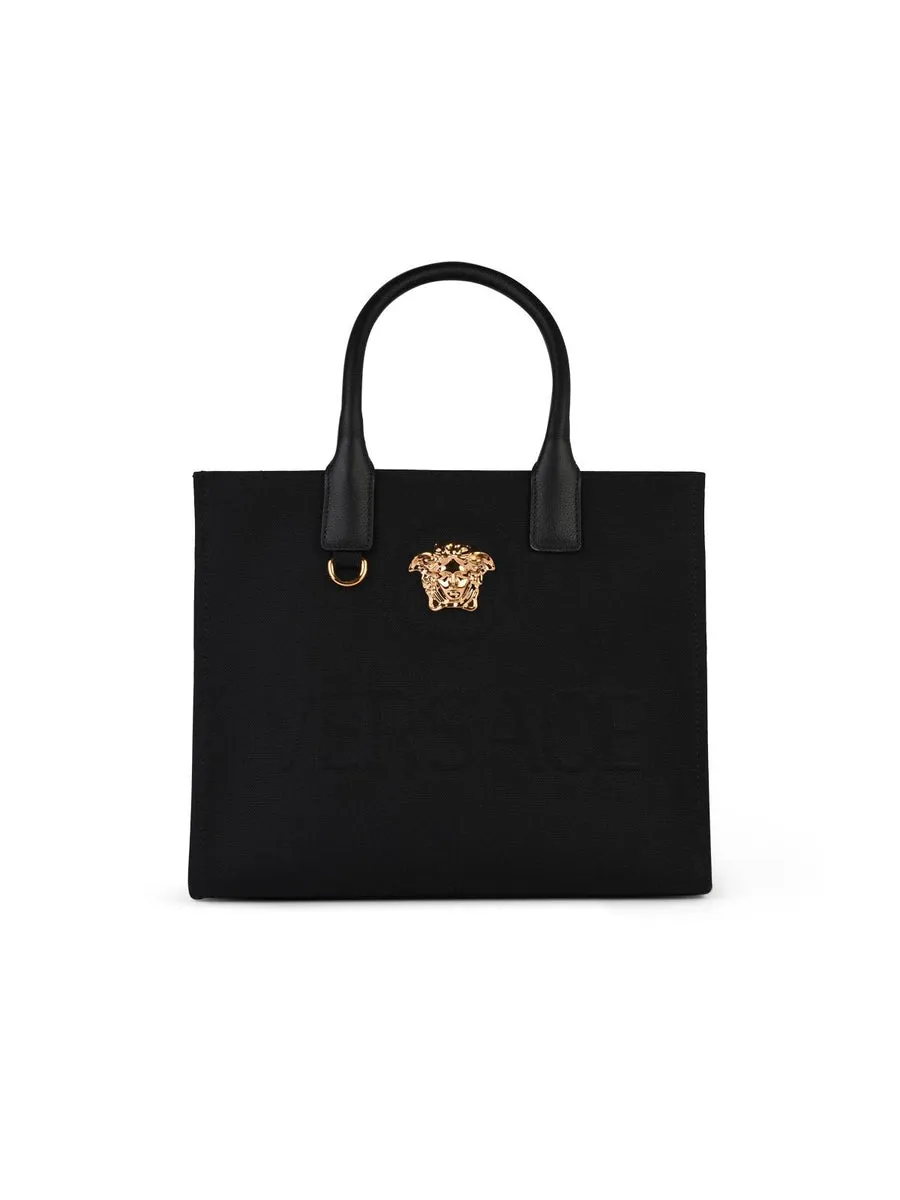 Versace    Versace 'Medusa' Black Cotton Bag