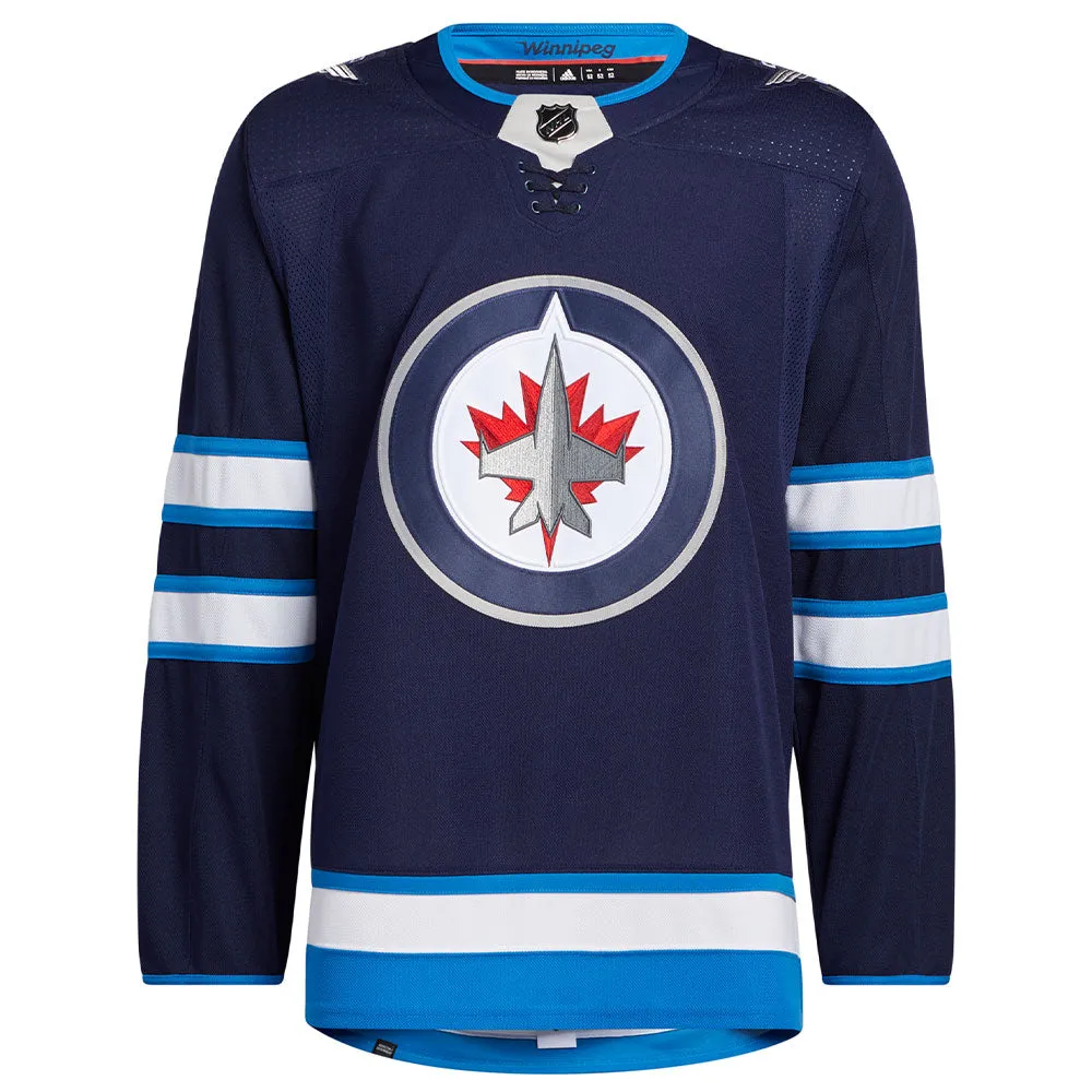 WINNIPEG JETS ADIDAS ADIZERO PRIMEGREEN AUTHENTIC NAVY HOME JERSEY