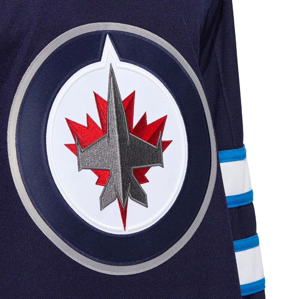 WINNIPEG JETS ADIDAS ADIZERO PRIMEGREEN AUTHENTIC NAVY HOME JERSEY