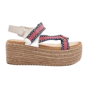 Women's Sandals On a Braided Massive Sole, White Luminea